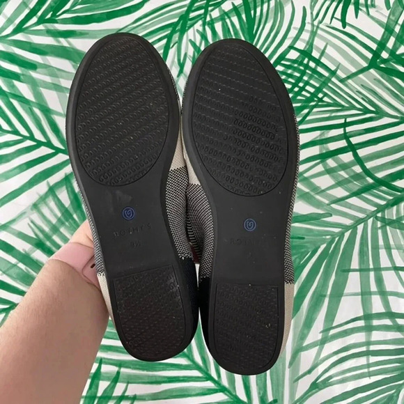 Rothy's The Cap Toe Flats Buffalo Plaid Black & White Size 9.5 - Picture 2 of 9